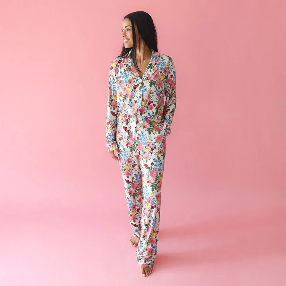 NWT Posh Peanut Floral White Lux Pajamas Rubina